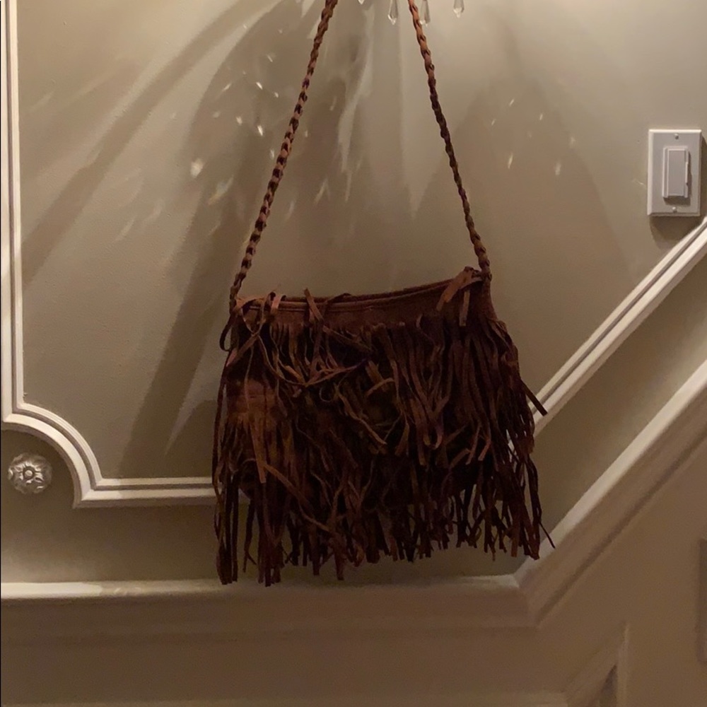 Brown satchel bag.
